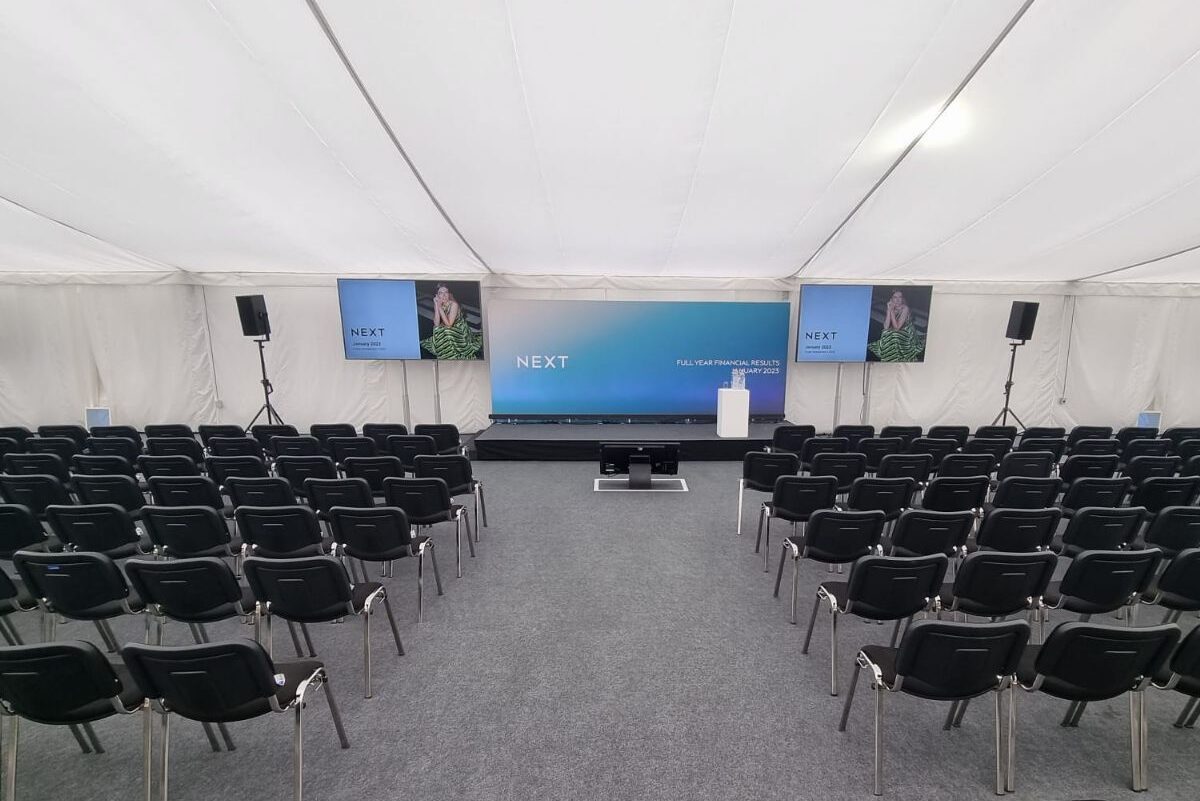 Stage set for next plc Marquee hire Northampton